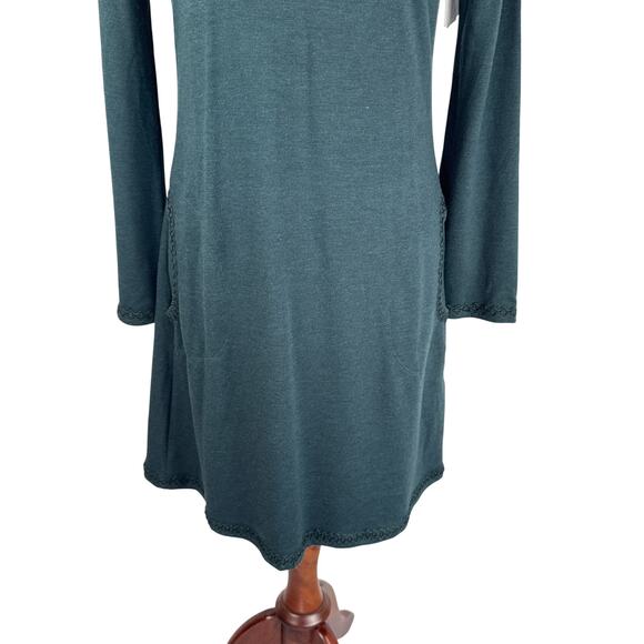 MAX STUDIO SCOOP NECK LONG SLEEVE SWEATER‎ DRESS IN ARMY NWT WOMEN'S SIZE XS - Picture 5 of 12